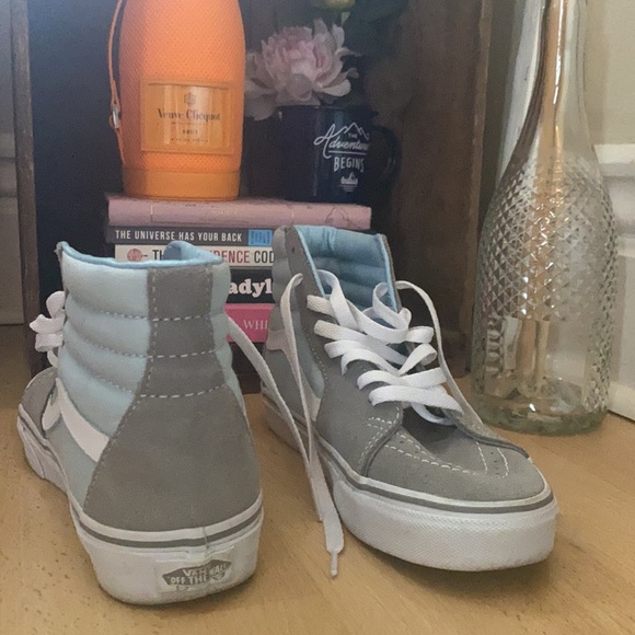 Vans high top baby blue + grey size 8 - Picture 2 of 2